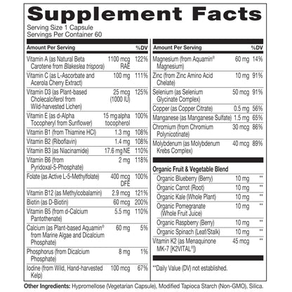 NATURELO Mens Multivitamins for Men 50+ - One Daily Multivitamin for Men with Vitamins, Minerals & Organic Whole Foods, Boost Energy & Health, Non-GMO, 60 Vegetarian Capsules - Nirvana Guru