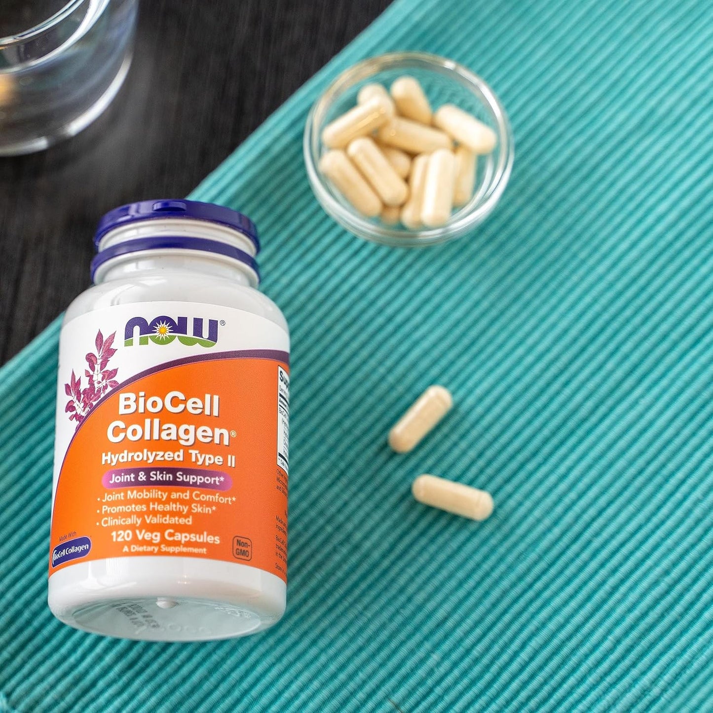 NOW Foods Supplements, BioCell Collagen® Hydrolyzed Type II, Clinically Validated, 120 Veg Capsules - Nirvana Guru