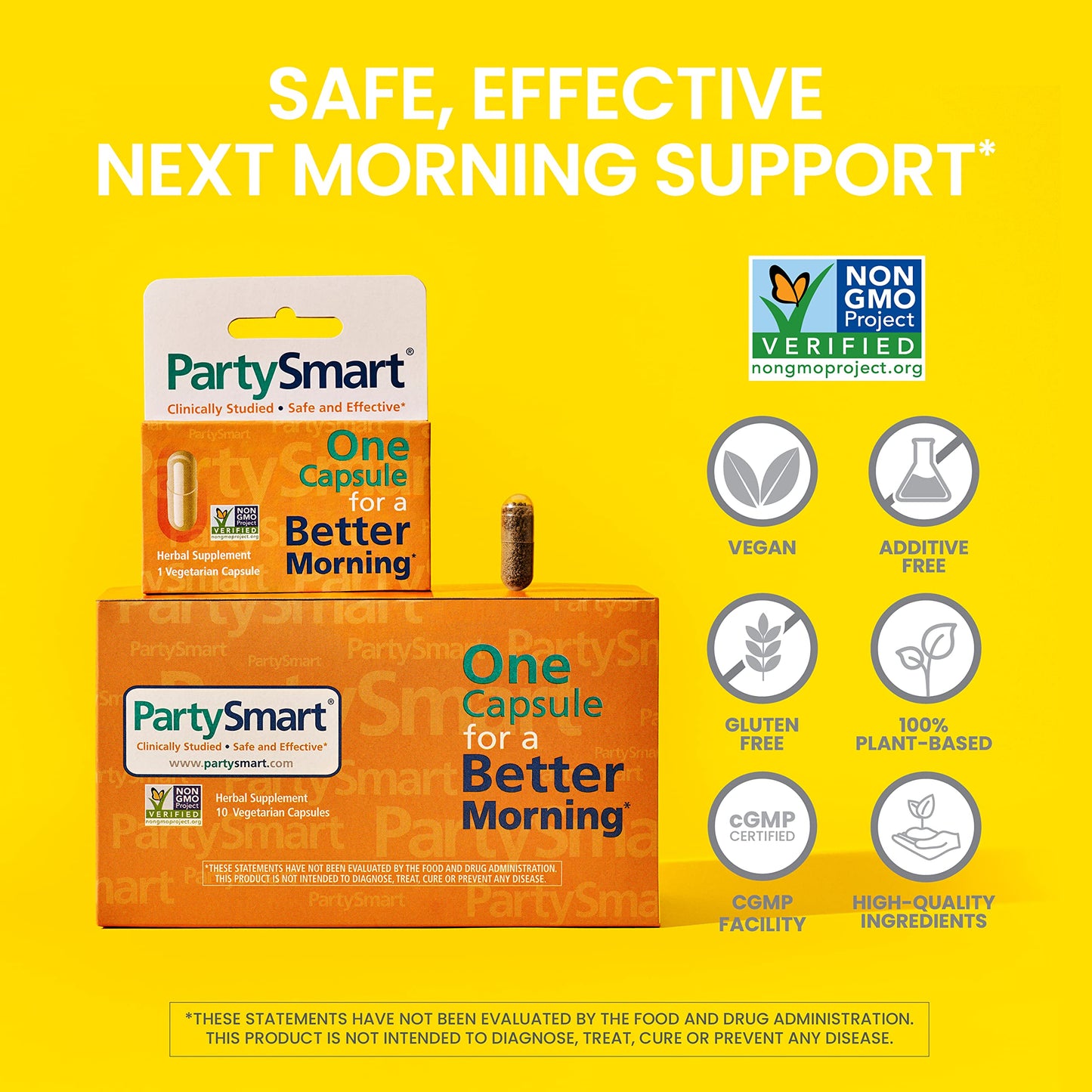 Himalaya PartySmart, One Capsule for a Better Morning After Drinking, Plant Based, Liver Support, Alcohol Breakdown, Clinically Studied, Non-GMO, Herbal Supplement, 10 Capsules - Nirvana Guru