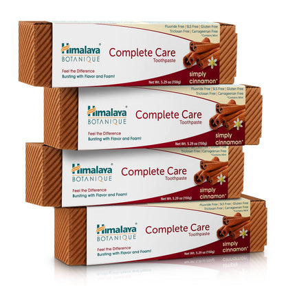 Himalaya Botanique Complete Care Toothpaste, Variety Pack - Fluoride Free Toothpaste for Clean Teeth & Fresh Breath - Vegan, Gluten Free, No Artificial Flavors, 5.29 oz (Pack of 4) - Nirvana Guru