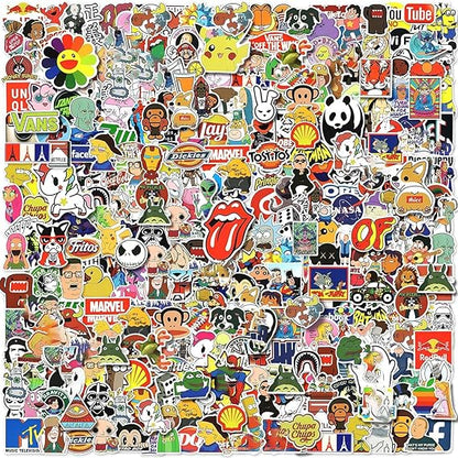 300pcs Cool Stickers for Adults, Brand Stickers for Water Bottles, Waterproof Vinyl Stickers Pack for Laptop, Skateboard, Luggage nirvanaguru