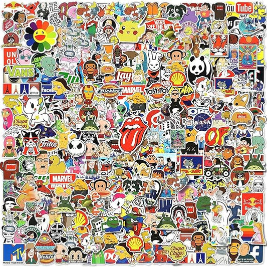 300pcs Cool Stickers for Adults, Brand Stickers for Water Bottles, Waterproof Vinyl Stickers Pack for Laptop, Skateboard, Luggage nirvanaguru