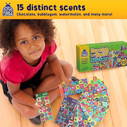 Purple Ladybug 1260 Variety Scratch and Sniff Stickers - 15 Unique Scents - Fun and Motivational Rewards for Kids and Teachers Must Haves, Smelly Sticker for Classroom, & Back to School Gift nirvanaguru