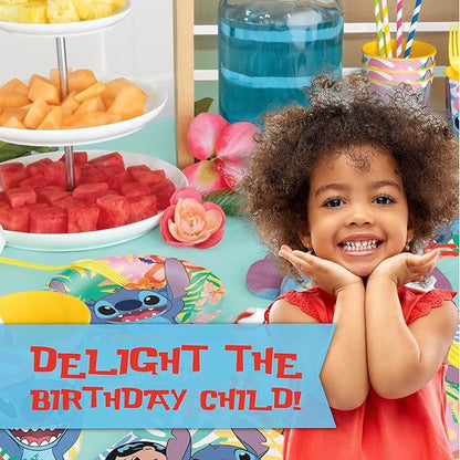 Lilo and Stitch Birthday Party Decorations for 16 | Banner, Tablecloth, Balloons, Plates and Napkins, Sticker | Stitch Birthday Decorations Nirvana Guru
