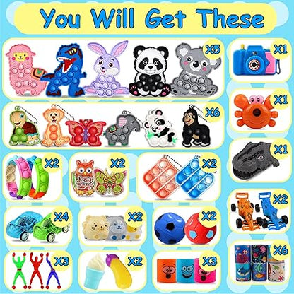 Kiss Monkey 640 PCS Prize Treasure Box Toys for Classroom, Party Favors for Kids, Fidget Toys Bulk, Goodie Bags Stuffers for Kids, Birthday Gifts, Pinata Stuffers, Carnival Prizes Nirvana Guru