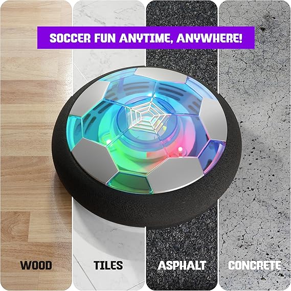 Hover Soccer Light-Up Ball, Indoor Toy Games Gifts for Birthday, Kids, Boys for Age 6, 7, 8, 9, 10, 11, 12 Years Old, Single nirvanaguru