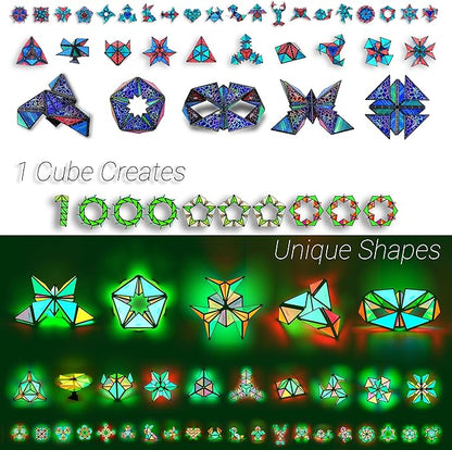 TOSY Magnet Pyramid Stone - 1 Cube Transforms into 1 Billion Shapes, 14 pcs (12 Puzzle pcs and 2 Accessories), 243 Rare Earth Magnets, Holographic Design Magnet Tiles Creative Puzzle STEM/STEAM Toy nirvanaguru