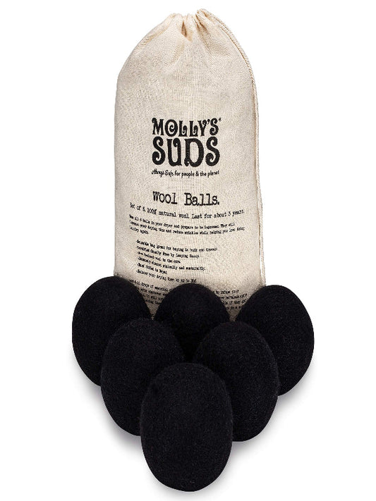 Molly's Suds Wool Dryer Balls | XL, Premium Organic Fabric Softener, Hypoallergenic, Hand-Felted, Reusable, Reduce Drying Time | White, Set of 6 Nirvana Guru