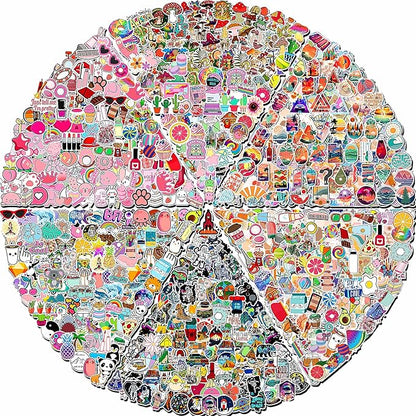 Arme 600 PCS Stickers Pack，Cute Colorful Waterproof Stickers，Vinyl Art Stickers.Stickers for Water Bottles,Skateboards and Notebooks, Laptop Sticker for Teens Girls Kids Adults nirvanaguru