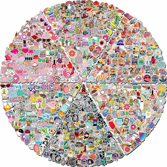Arme 600 PCS Stickers Pack，Cute Colorful Waterproof Stickers，Vinyl Art Stickers.Stickers for Water Bottles,Skateboards and Notebooks, Laptop Sticker for Teens Girls Kids Adults nirvanaguru