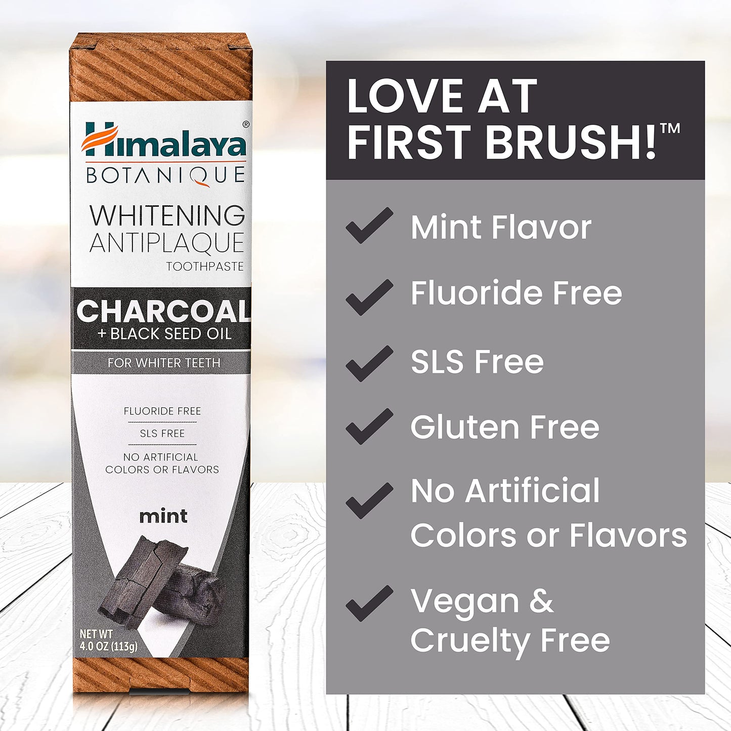 Himalaya Botanique Whitening Antiplaque Toothpaste with Charcoal + Black Seed Oil, Fluoride Free, for Whiter Teeth, 4 oz, 2 Pack… - Nirvana Guru