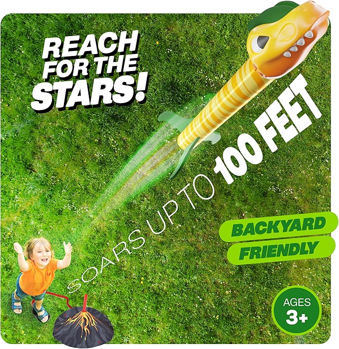 Dinosaur Toy Rocket Launcher for Kids - Toys for Kids 3-5 5-7 4-6 - Outdoor Toys for Kid Ages 4-8 - 3 4 Year Old Boy Birthday Gift - Gifts for Boys Age 3 4 5 6 Years - Outside Toy for Toddlers nirvanaguru