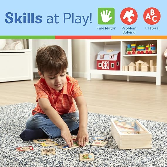 Melissa & Doug Self-Correcting Alphabet Wooden Puzzles with Storage Box (52 pcs) ABC Puzzles, Wooden Alphabet Puzzle for Kids Ages 4+ nirvanaguru