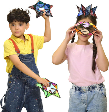 TOSY Magnet Pyramid Glow - 1 Cube Transforms into 1 Billion Shapes, 12 Pieces, 243 Rare Earth Magnets, Glowing, Holographic Design Magnet Tiles Creative Puzzle STEM/STEAM Toy Nirvana Guru