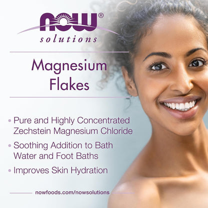 NOW Foods Solutions, Magnesium Flakes, 100% Pure, from the Ancient Zechstein Seabed, Highly Concentrated, 54-Ounce - Nirvana Guru