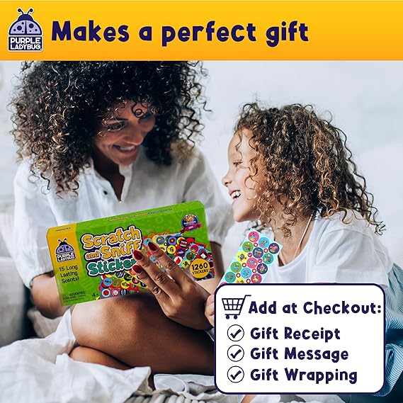 Purple Ladybug 1260 Variety Scratch and Sniff Stickers - 15 Unique Scents - Fun and Motivational Rewards for Kids and Teachers Must Haves, Smelly Sticker for Classroom, & Back to School Gift nirvanaguru