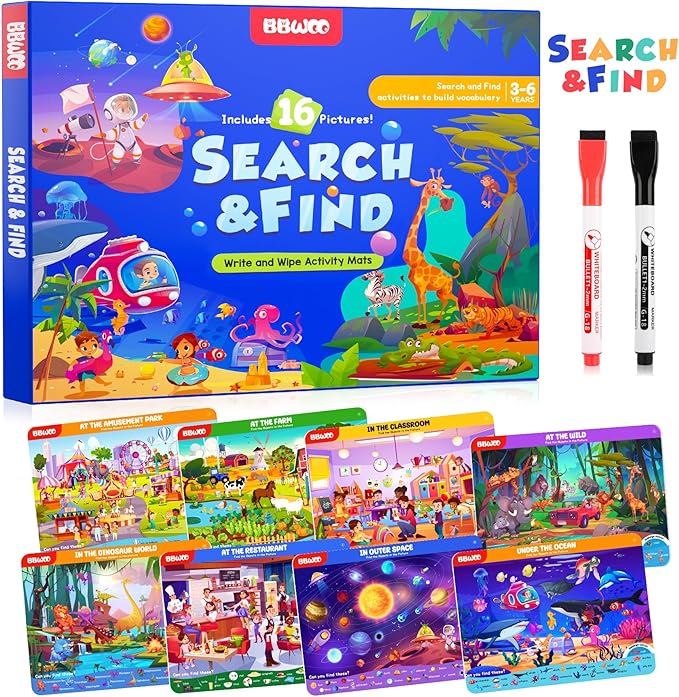 Search and Find Activity Books for Kids Ages 3-5, Toddler Travel Games Toys for Car Airplane, Road Trip Activities for Kids Games 4-8, Preschool Learning Activities, Educational Seek Birthday Gifts nirvanaguru