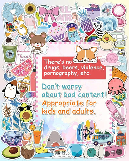 Sticker for Water Bottles, 300 Pcs/Pack Cute Vinyl Waterproof Vsco Laptop Stickers for School Students Gifts Classroom Teachers Prizes Stickers for Kids Teens Girls nirvanaguru