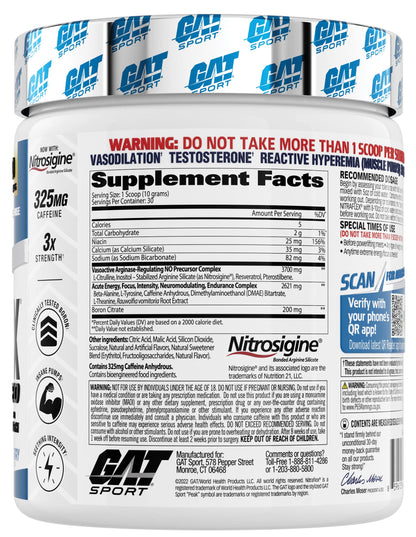 GAT SPORT Nitraflex Advanced Pre-Workout Powder, Increases Blood Flow, Boosts Strength and Energy, Improves Exercise Performance, (Blue Raspberry, 30 Servings) Nirvana Guru