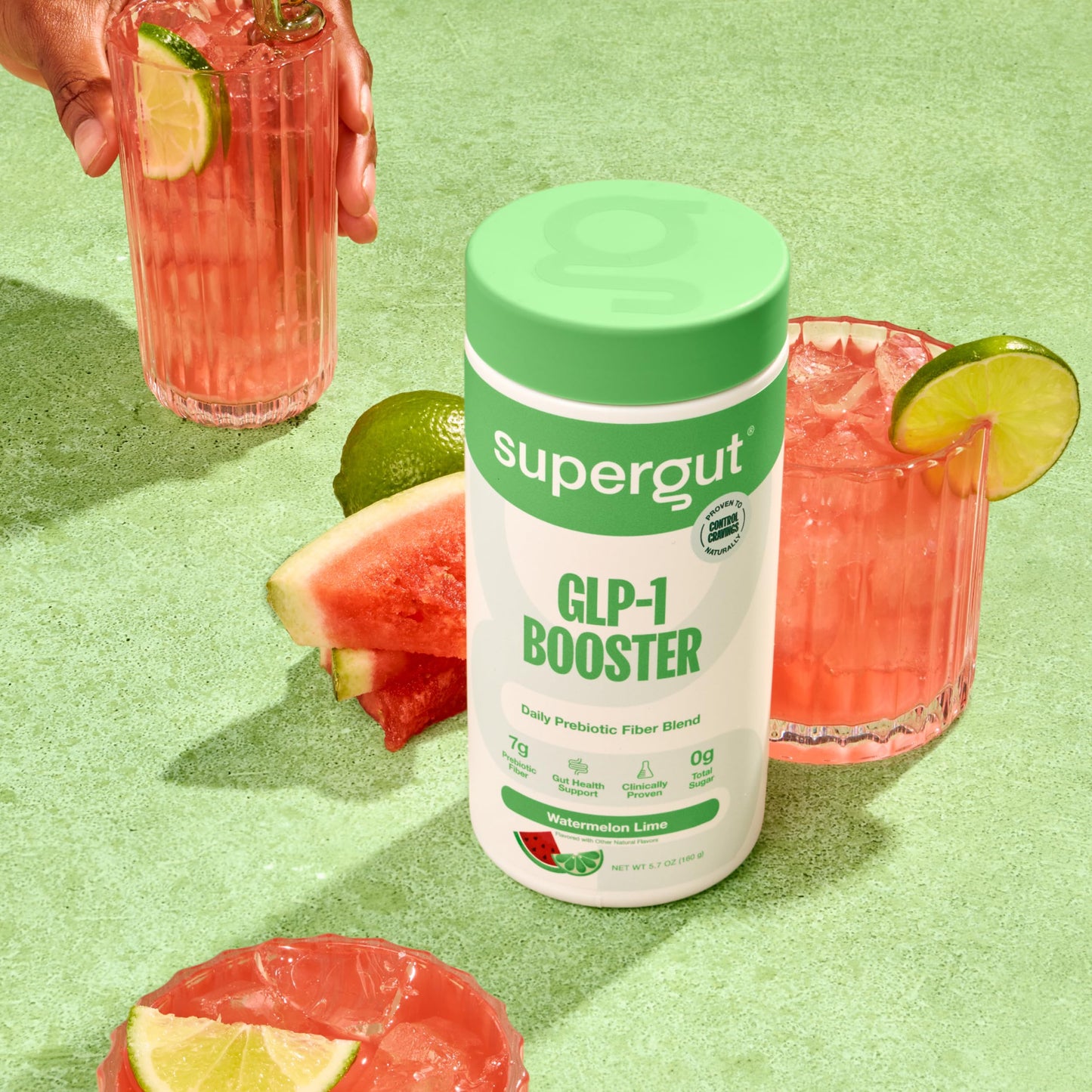 Supergut Gut Healthy GLP-1 Booster - High Fiber GLP-1 Supplement Powder for Women & Men - Sugar-Free Drink Mix for Gut Health (15 Servings)