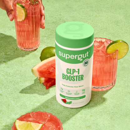 Supergut Gut Healthy GLP-1 Booster - High Fiber GLP-1 Supplement Powder for Women & Men - Sugar-Free Drink Mix for Gut Health (15 Servings)