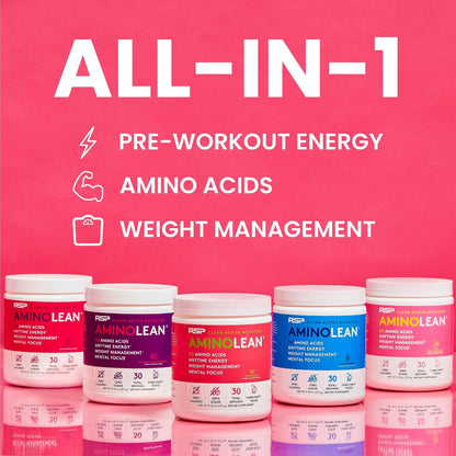 RSP NUTRITION AminoLean Pre Workout Powder, Amino Energy & Weight Management with Vegan BCAA Amino Acids, Natural Caffeine, Preworkout Boost for Men & Women, 30 Serv, Pink Lemonade… Nirvana Guru