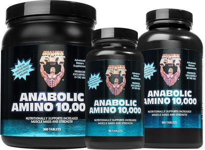 Healthy 'N Fit ANABOLIC Amino 10,000 90 Tablets, EAA & BCAA - 10,000 MGS Amino Acids per Serving Nirvana Guru