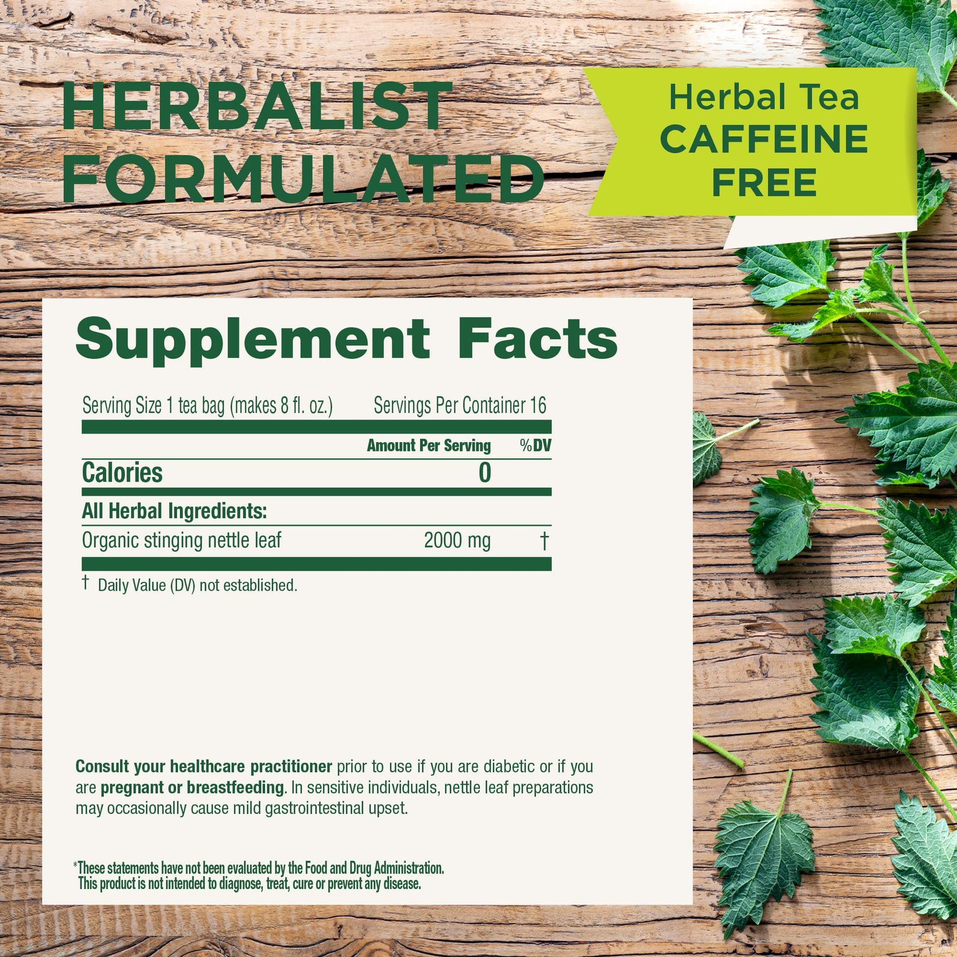 Traditional Medicinals Organic Nettle Leaf Herbal Tea, Supports Joint Health & Overall Wellness, (Pack of 1) - 16 Tea Bags - Nirvana Guru