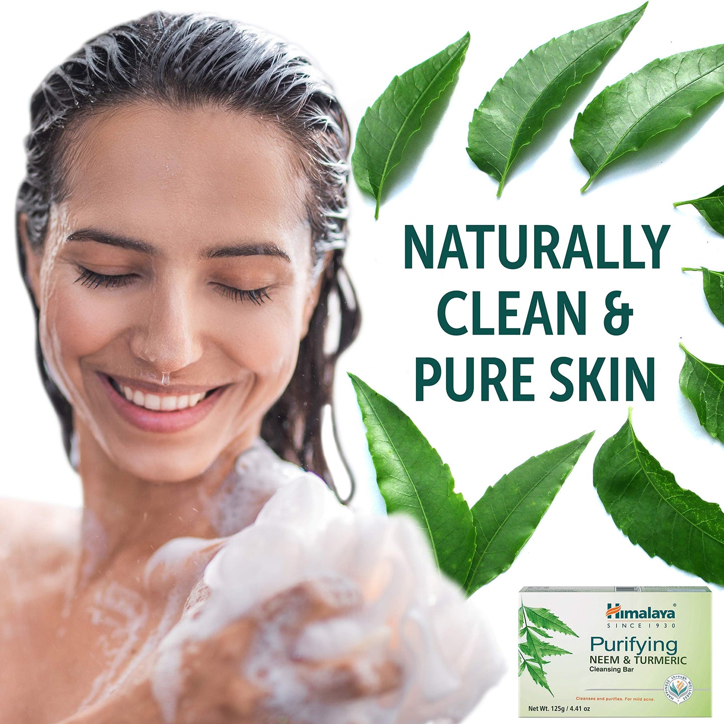 Himalaya Purifying Neem & Turmeric Cleansing Bar for Clean and Healthy Looking Skin, Free from Parabens, SLS and Phthalates, Gluten Free, Vegan, 125 g (4.41 oz), 6 Pack - Nirvana Guru
