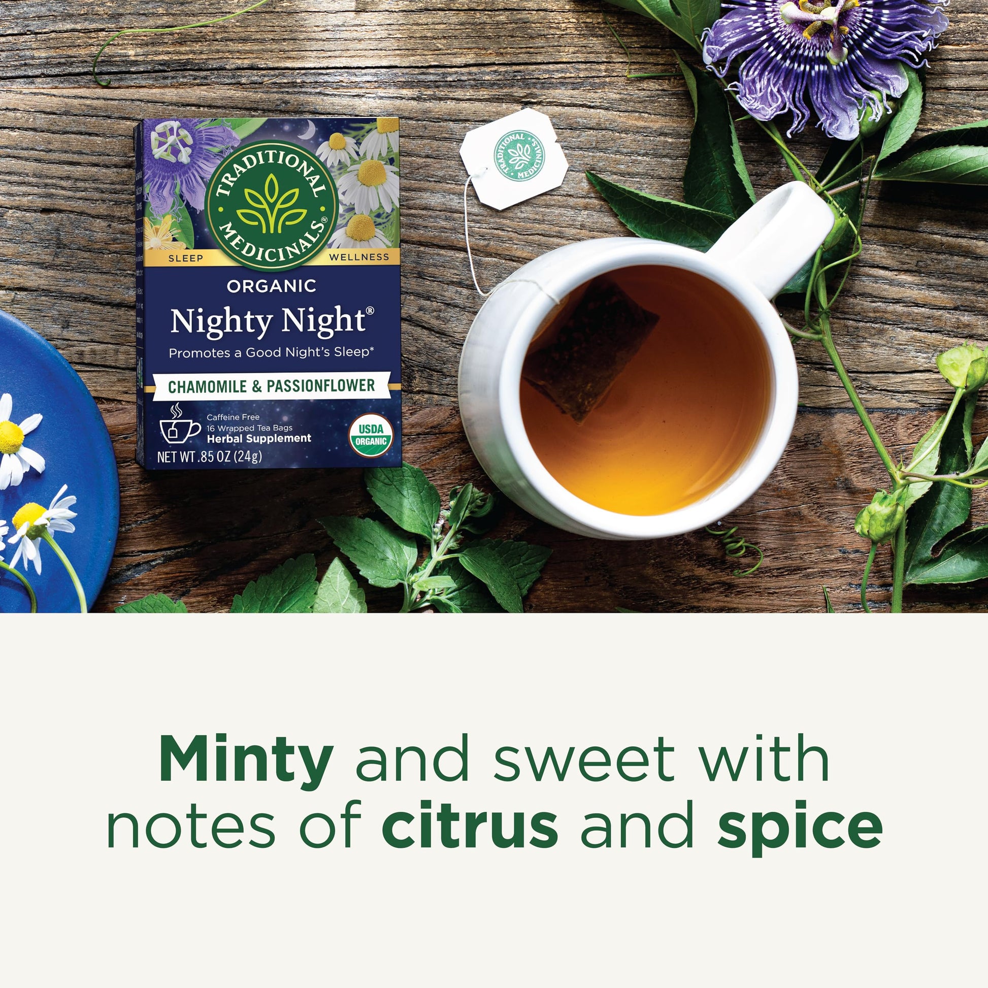 Traditional Medicinals Organic Nighty Night Extra Tea With Valerian Root for Relaxation, 16 Tea Bags (Pack of 1) - Nirvana Guru