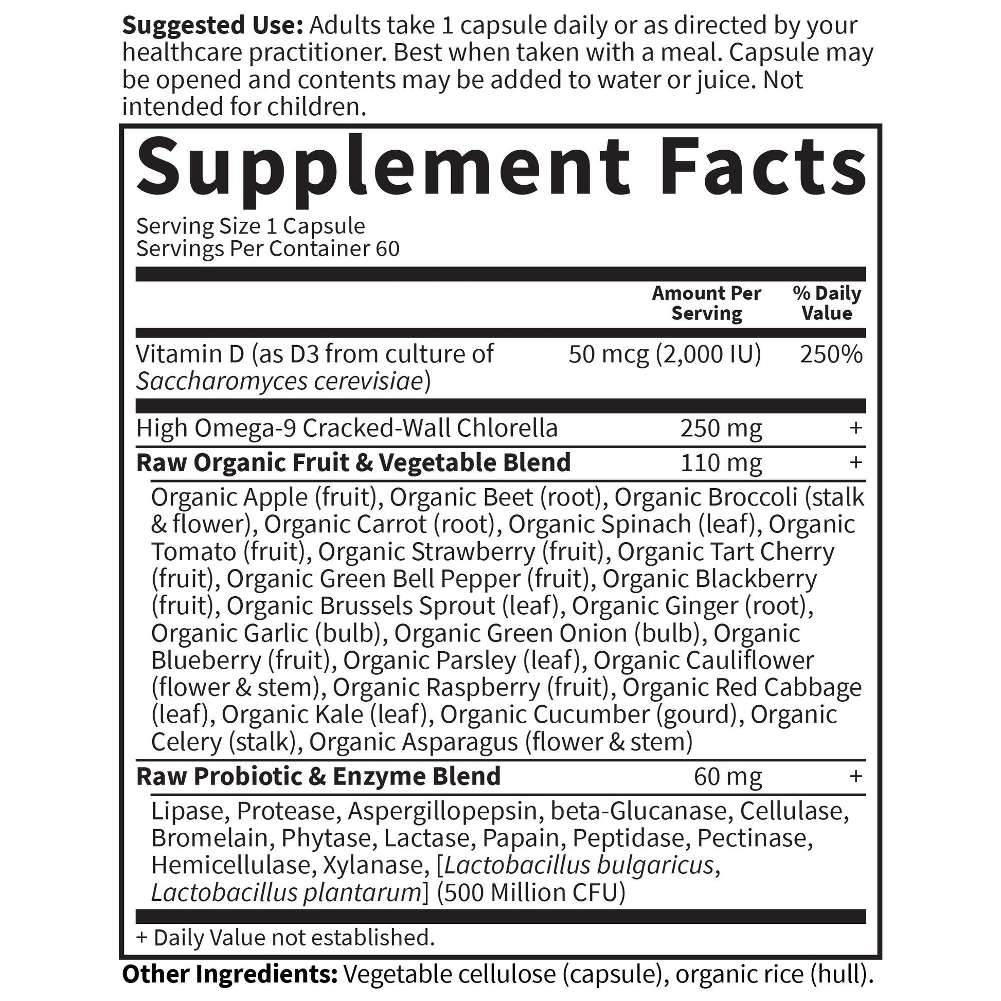 Garden of Life Vitamin D, Vitamin Code Raw D3, Vitamin D 2,000 IU, Raw Whole Food Vitamin D Supplements with Chlorella, Fruit, Veggies & Probiotics for Bone & Immune Health, 60 Vegetarian Capsules - Nirvana Guru