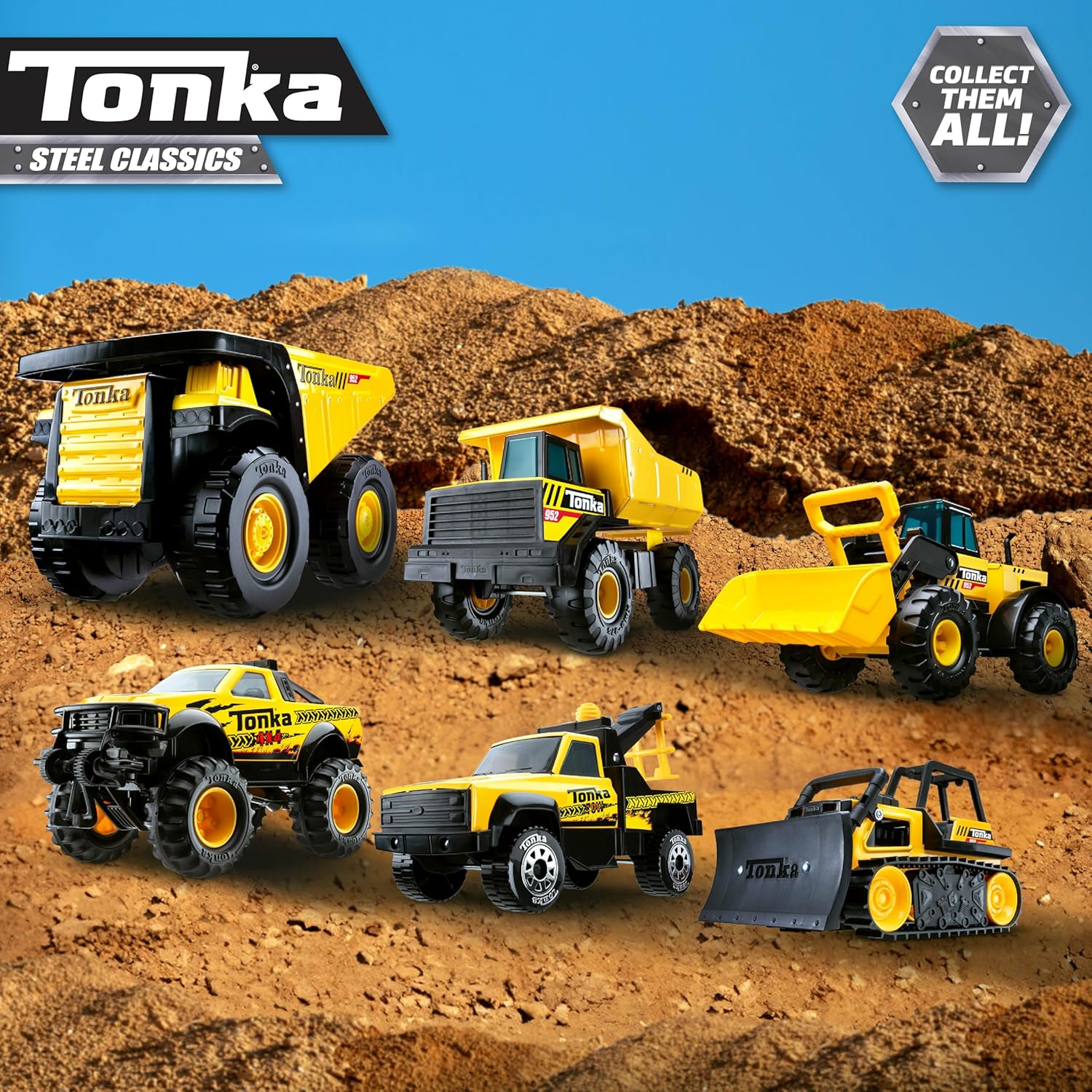 Tonka Steel Classics Mighty Dump Truck - Made with Steel & Sturdy Plastic, Yellow Toy Construction Truck, Boys and Girls, Kids, Toddlers, Ages 3+ Nirvana Guru
