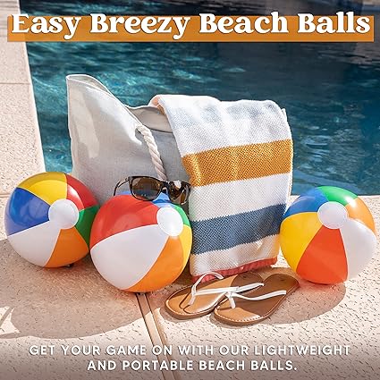 JOYIN Rainbow Beach Balls(12 Pack), 12'' Inflatable Swimming Pool Toys for Summer Water Games Kids Birthday Party Supplies Combo Set Include Inflatable Beach Balls nirvanaguru