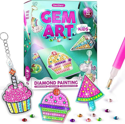 Dan&Darci Diamond Art Kit for Kids - Gem Painting Arts & Crafts Kits for Ages 6-12, Gifts for 6, 7, 8, 9, 10, 11, 12 Year Old Boy & Girl - Girls Birthday Toys Gift Ideas - Craft Activities for Age 6+ nirvanaguru