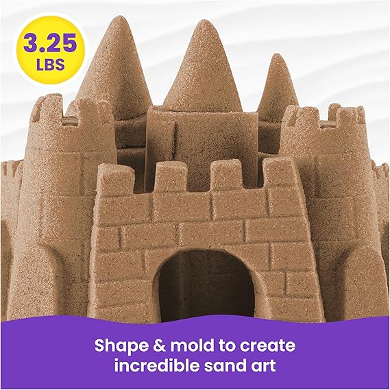 Kinetic Sand, 3.25lbs Beach Play Sand, Moldable Sensory Toys for Kids, Resealable Bag (Packaging May Vary), for Ages 3 and up nirvanaguru
