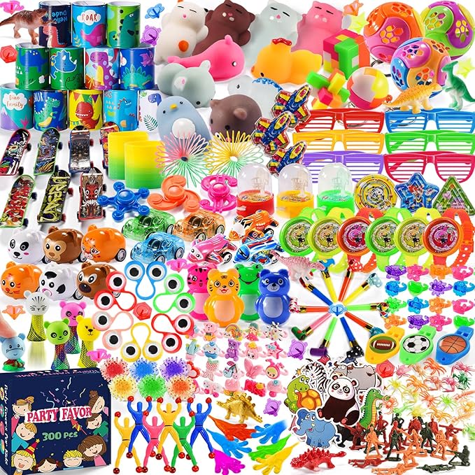 300 PCS Party Favor for Kids Goodie Bags Stuffers, Prize Box Toys for Kids Classroom Bulk, Small Fidget Toys Pinata Fillers, Treasure Chest for Students Rewards, Carnival Prizes, Birthday Gifts nirvanaguru