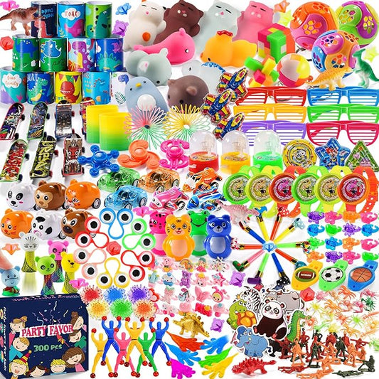 300 PCS Party Favor for Kids Goodie Bags Stuffers, Prize Box Toys for Kids Classroom Bulk, Small Fidget Toys Pinata Fillers, Treasure Chest for Students Rewards, Carnival Prizes, Birthday Gifts nirvanaguru