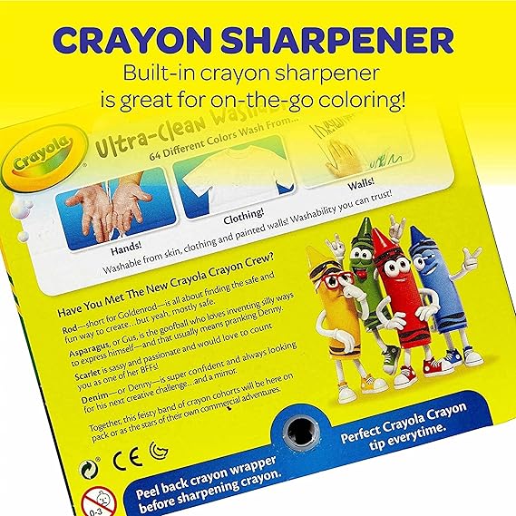 Crayola Washable Crayons for Kids - 64ct (2 Boxes), Bulk Crayons for Toddler Arts & Crafts, Teacher Classroom Must Haves, Back to School Supplies for Kids [Amazon Exclusive] nirvanaguru
