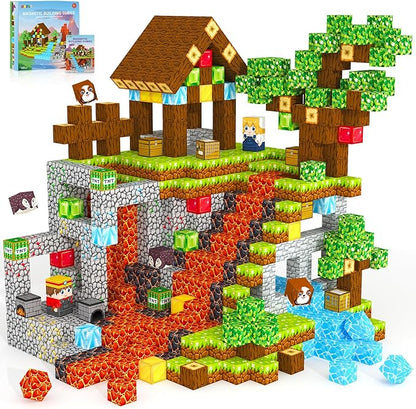 Magnetic Blocks, Magnetic Tiles Building Blocks, Magnet Cubes Toddler Kids Toys, Sensory STEM Toys for 3-5 4-6 5-7 6-8 Year Old Boys Girls Easter Birthday Gifts Travel Outdoor Kids Games (0.8IN/2CM) Nirvana Guru