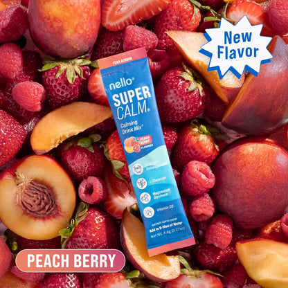 Supercalm Powdered Drink Mix, Raspberry Lemonade, L Theanine, Ksm-66 Ashwagandha, Magnesium Glycinate, Vitamin D 3, Supplements for Relaxation & Focus, No Sugar, Non GMO, On The Go, 20 Ct