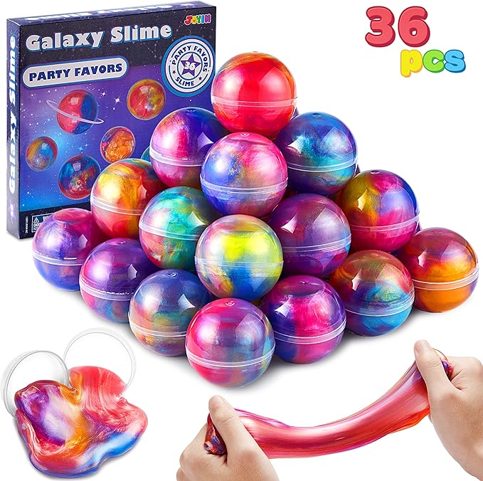JOYIN Slime Party Favors, 36 Pack Galaxy Slime Ball - Stretchy, Non-Sticky, Mess-Free, Stress Relief, and Safe - Toys for Girls and Boys - Classroom Reward, Party Supplies nirvanaguru