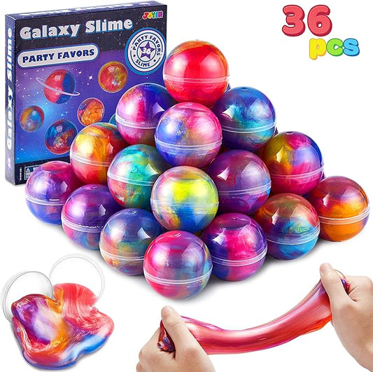 JOYIN Slime Party Favors, 36 Pack Galaxy Slime Ball - Stretchy, Non-Sticky, Mess-Free, Stress Relief, and Safe - Toys for Girls and Boys - Classroom Reward, Party Supplies nirvanaguru