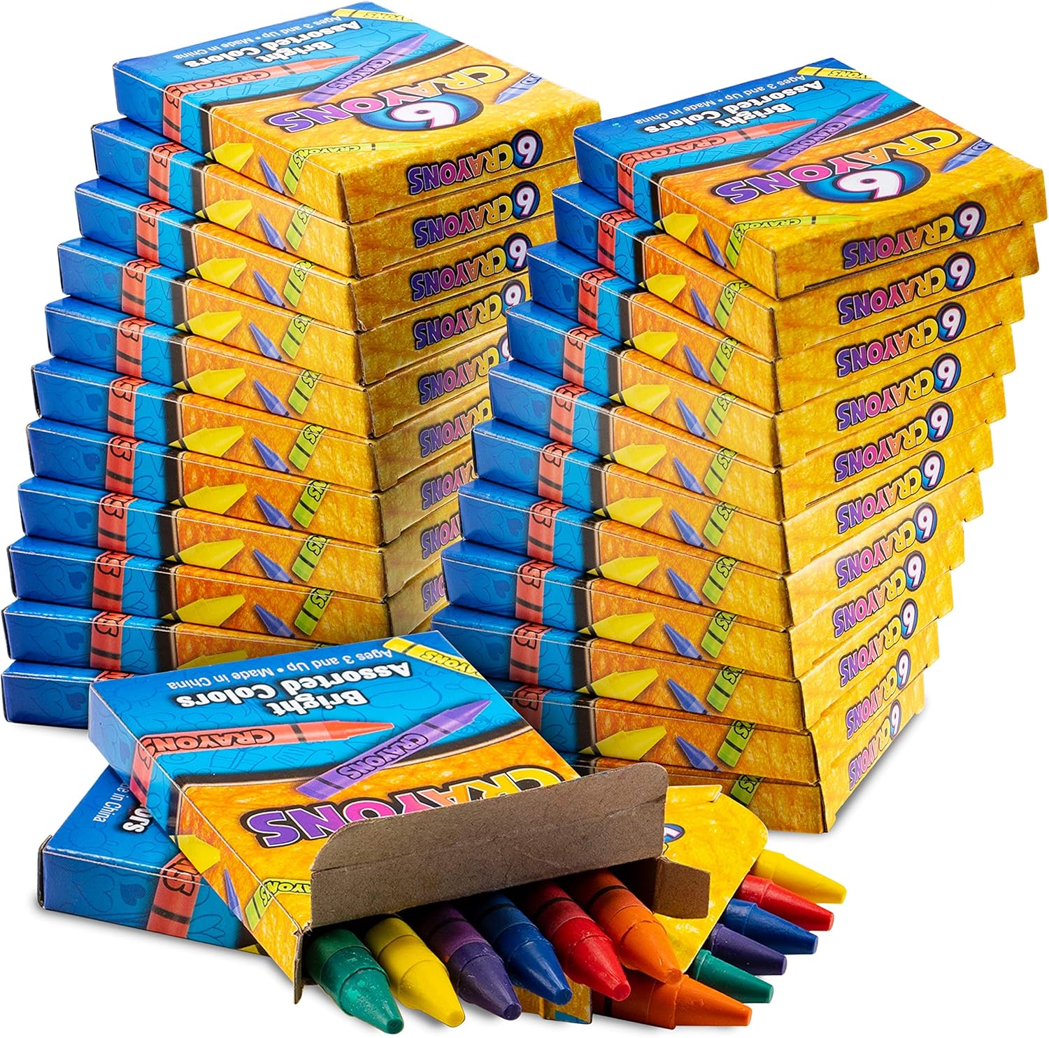 Bedwina Bulk Crayons - Case of 120, 6-Packs Total 720 Crayons Bulk School Supplies for Kids, Toddlers, Teachers, Restaurants & Classrooms, Nontoxic Travel, Party Favors, Goody Bags, Stocking Stuffers Nirvana Guru