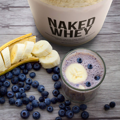 NAKED Whey Vanilla Protein Powder - Only 3 Ingredients - Grass Fed Whey Protein Powder, Vanilla Flavor, and Organic Coconut Sugar, No GMO, No Soy, and Gluten Free - 24 Servings