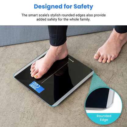 Etekcity Digital Body Weight Bathroom Scale, Large Blue LCD Backlight Display, High Precision Measurements,6mm Tempered Glass, 400 Pounds Nirvana Guru