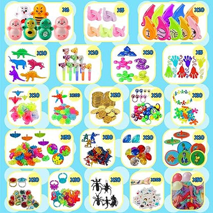 Kiss Monkey 640 PCS Prize Treasure Box Toys for Classroom, Party Favors for Kids, Fidget Toys Bulk, Goodie Bags Stuffers for Kids, Birthday Gifts, Pinata Stuffers, Carnival Prizes Nirvana Guru