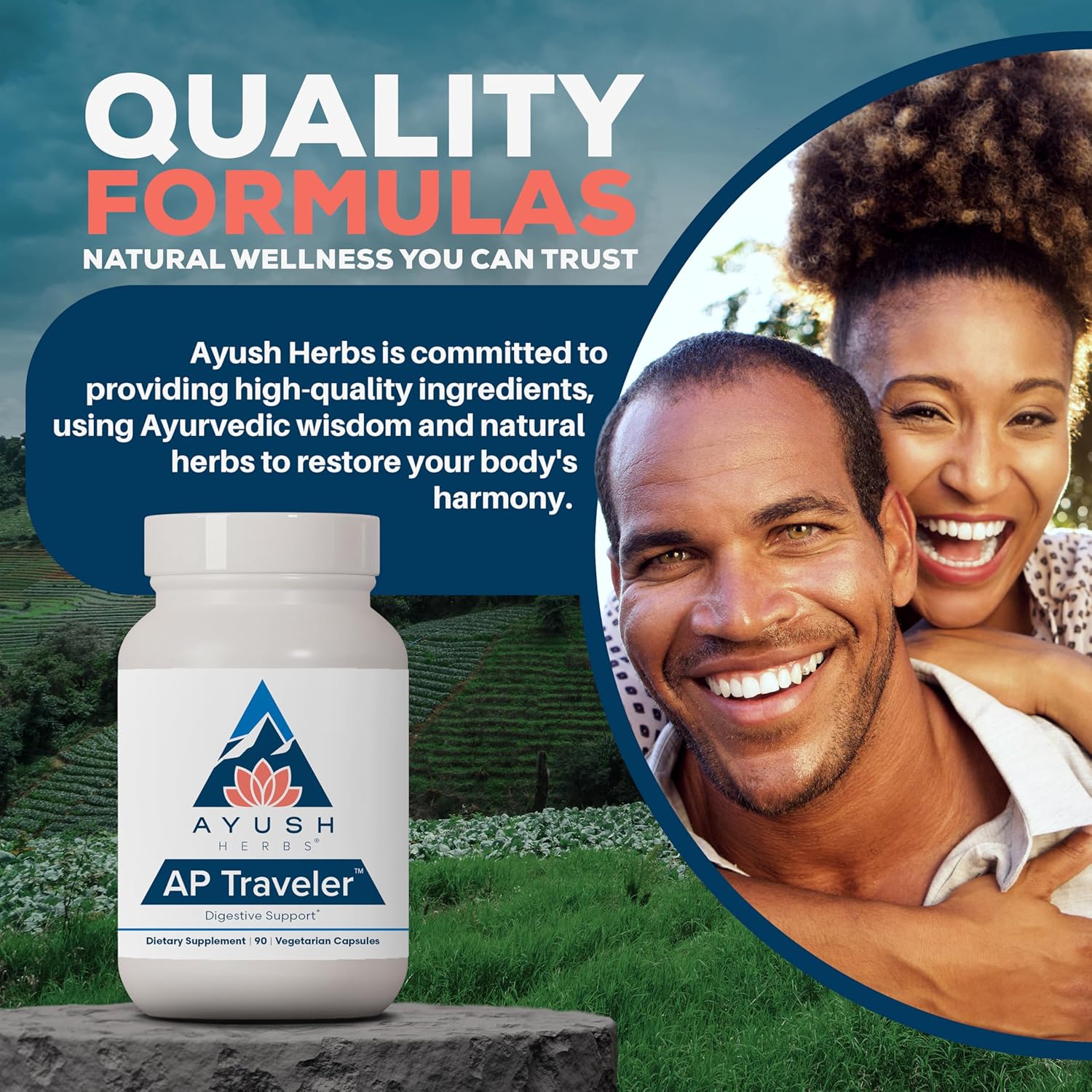 Ayush Herbs AP Traveler Digestive Support - Holy Basil & Neem Supplement for Women & Men, Source of Antioxidants, Helps Digestion, Made with Organic Ingredients - 90 Vegetarian Capsules (1 Count) Nirvana Guru