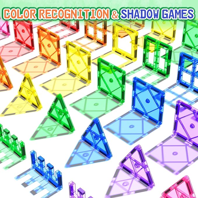 Magnetic Tiles Toddler Toys Magnetic Building Blocks for Kids Ages 3-12 STEM Educational Toys for Girls & Boys Sensory Play for Preschool Learning Birthday Chritmas Gifts Stocking Stuffers nirvanaguru