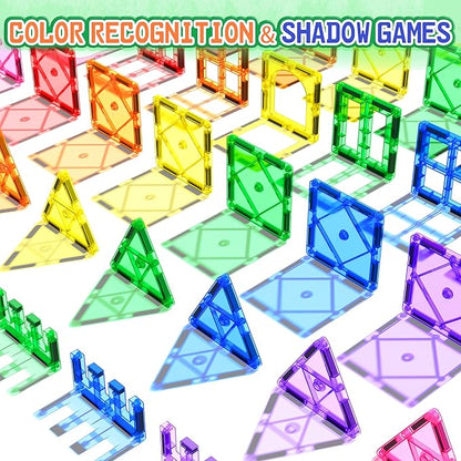 Magnetic Tiles Toddler Toys Magnetic Building Blocks for Kids Ages 3-12 STEM Educational Toys for Girls & Boys Sensory Play for Preschool Learning Birthday Chritmas Gifts Stocking Stuffers nirvanaguru