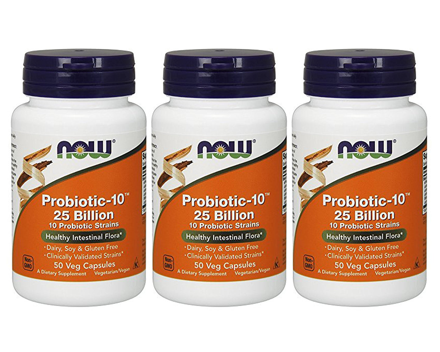 NOW Foods Supplements, Probiotic-10™, 25 Billion, with 10 Probiotic Strains, Dairy, Soy and Gluten Free, Strain Verified, 100 Veg Capsules - Nirvana Guru